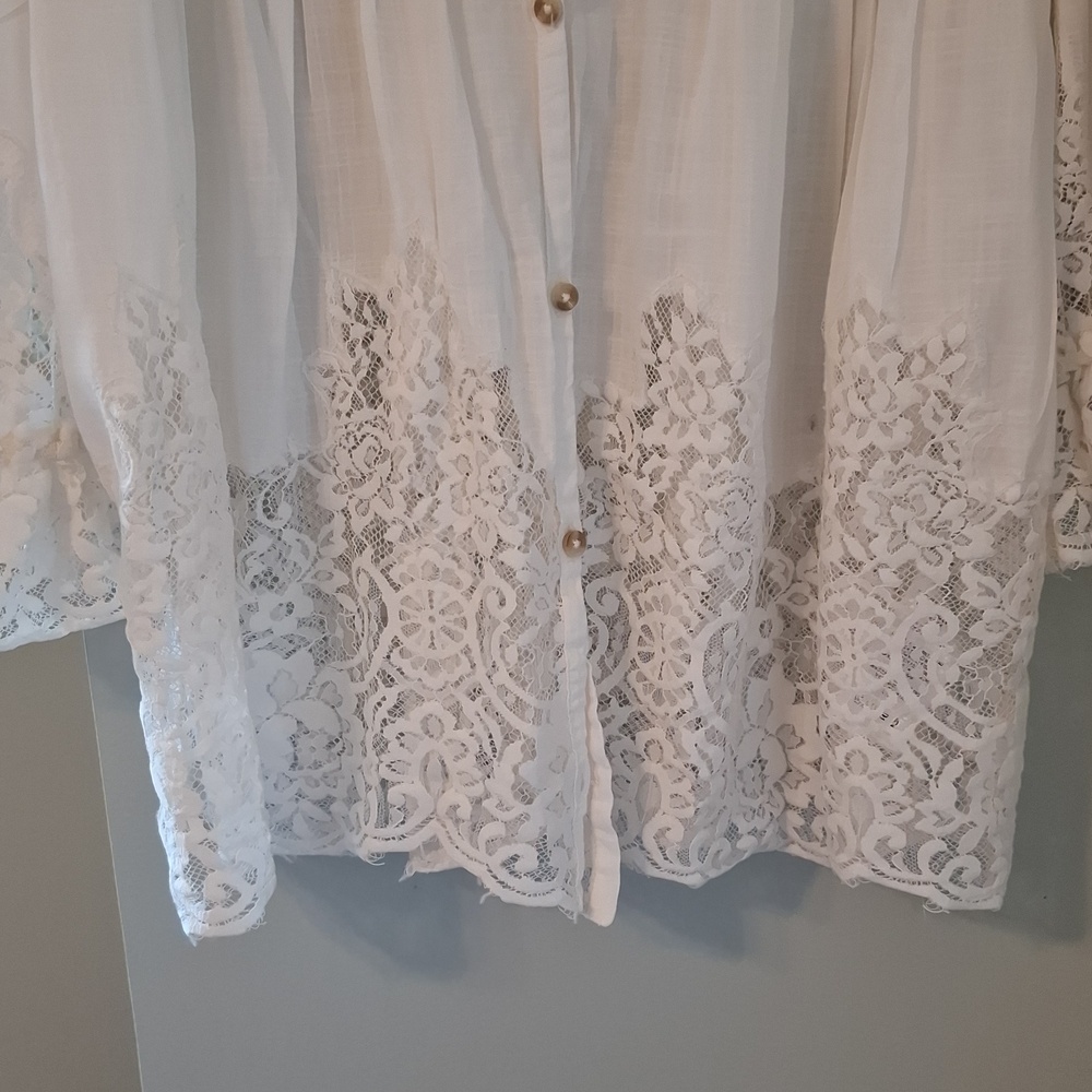 Anthopology sz M, Victorian, button down lace blouse. - Picture 8 of 10